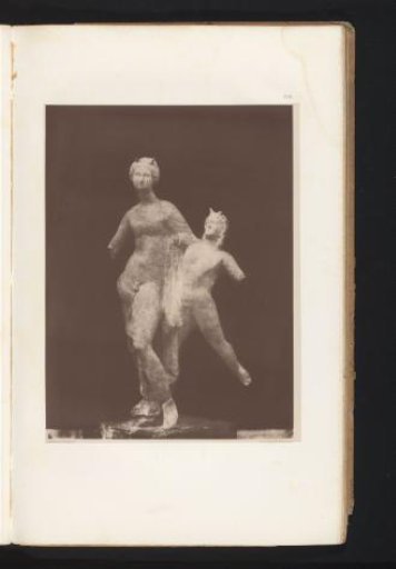 Terracotta sculpture of a horned Bacchus and a satyr