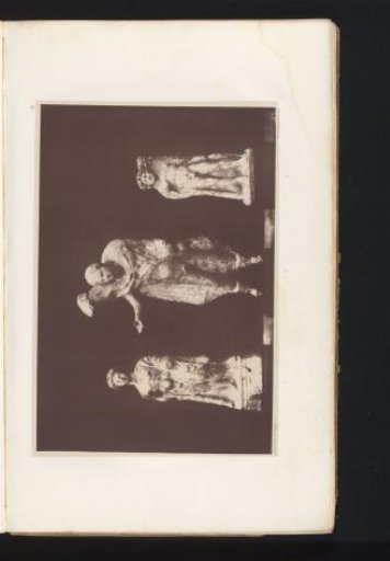 Three terracotta sculptures of Theseus, Mercurius Criophorus, and Hercules