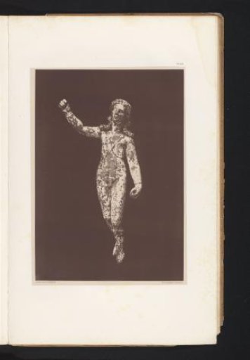Terracotta sculpture of a leaping figure, presumably Eros or a spirit