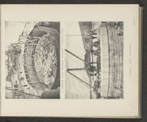 Two views of a caisson of the Forth Bridge