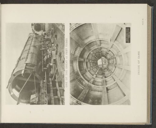 Two views of a pier of the Forth Bridge