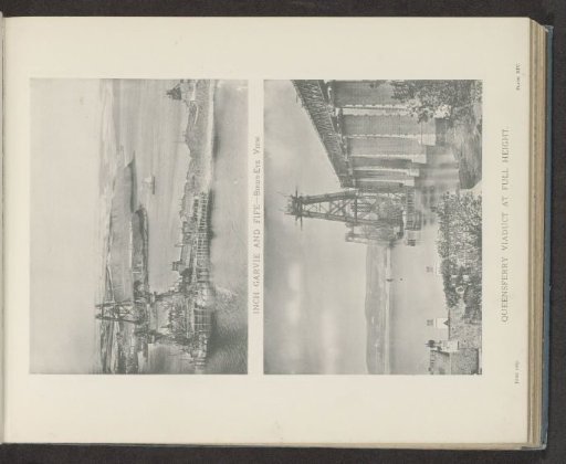 Two views of the construction of the Forth Bridge
