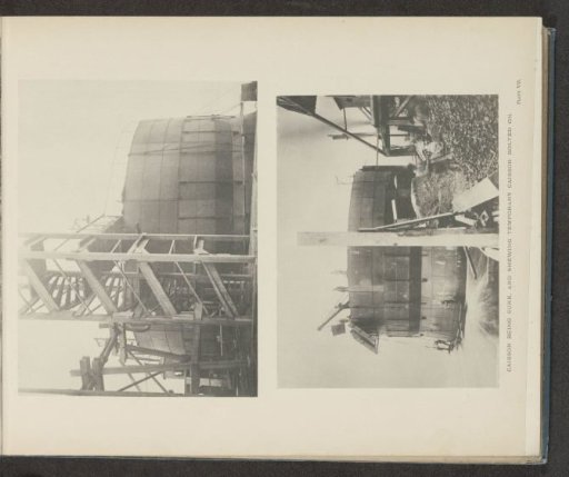 Caisson being sunk, and shewing temporary caisson bolted on