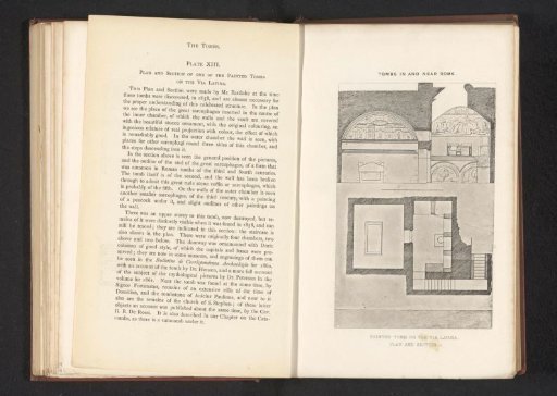 Photographic reproduction of a floor plan of a tomb on the Via Latina in Rome