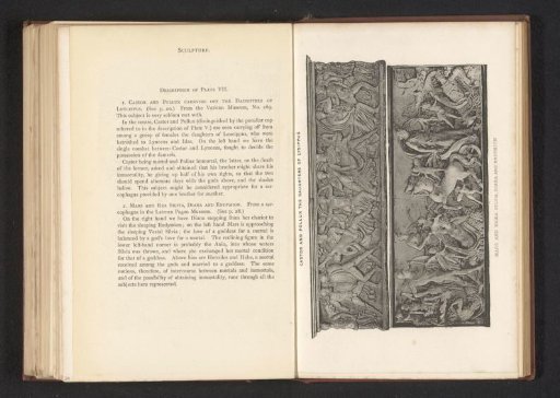 Two reliefs of sarcophagi, depicting Castor and Pollux and Mars, Rhea Silvia, Diana and Endymion
