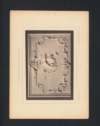 Relief with leafy scrolls and musical notation, sculpted by Jean Herman