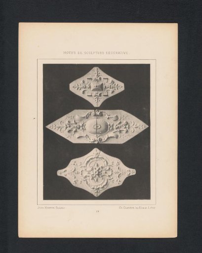 Three reliefs with leafy scrolls, sculpted by Jean Herman