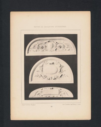 Three reliefs with organic elements, sculpted by Jean Herman