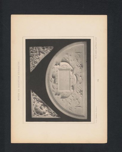 Three reliefs with fruit, leafy scrolls, and spearheads, sculpted by Jean Herman