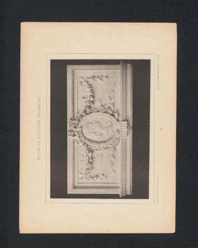 Relief with leaves, flowers, and a face, sculpted by Jean Herman