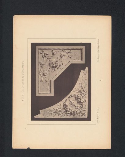 Two reliefs of flowers and branches, sculpted by Jean Herman