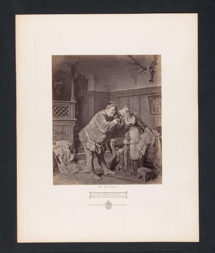 Photographic reproduction of Bei Frau Fluth by Eduard von Grützner