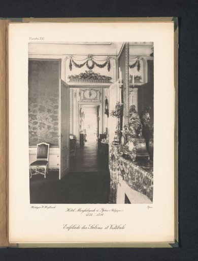 Hall on the ground floor of Hotel Merghelynck in Ypres, Belgium