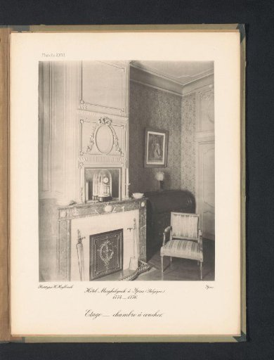 Bedroom on the first floor of Hotel Merghelynck in Ypres, Belgium