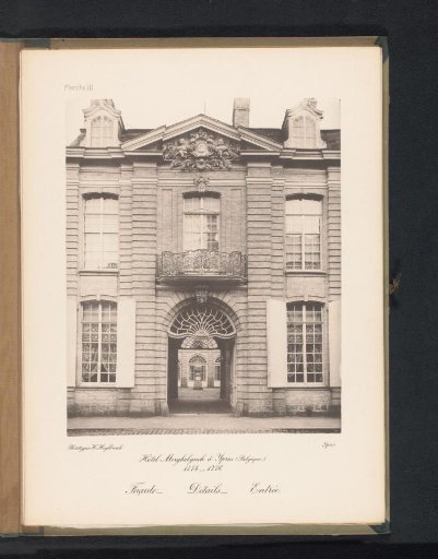 View of the entrance of Hotel Merghelynck in Ypres, Belgium