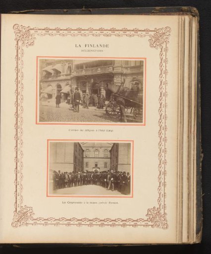 Arrival of the congressmen at a hotel and the congressmen in front of the prison in Sörnäs in Helsinki, Finland