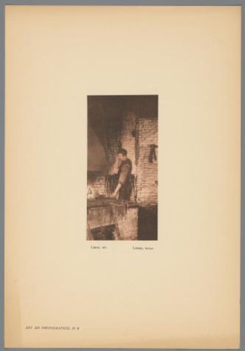Smith in His Workshop by the Forge Fire