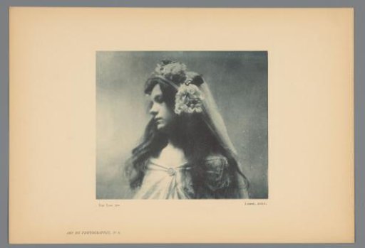 Portrait of an unknown woman with a wreath of flowers on her head