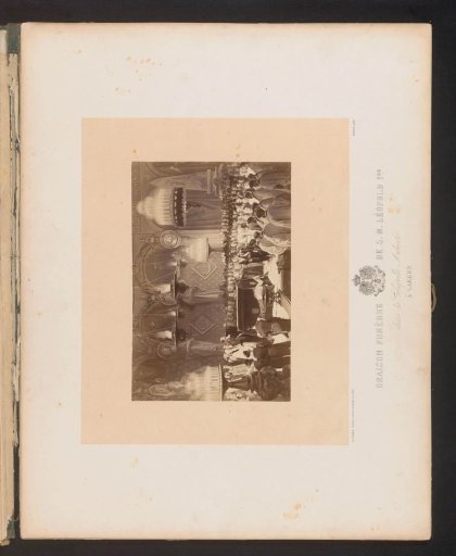 Photographic reproduction of a design for the oration in the church during the funeral of King Leopold I of Belgium in Laken