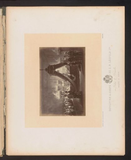 Photographic reproduction of a design for the lying-in-state of the body of King Leopold I of Belgium in the Royal Palace in Brussels
