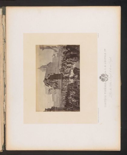 Photographic reproduction of a design for the funeral procession of King Leopold I of Belgium in Brussels