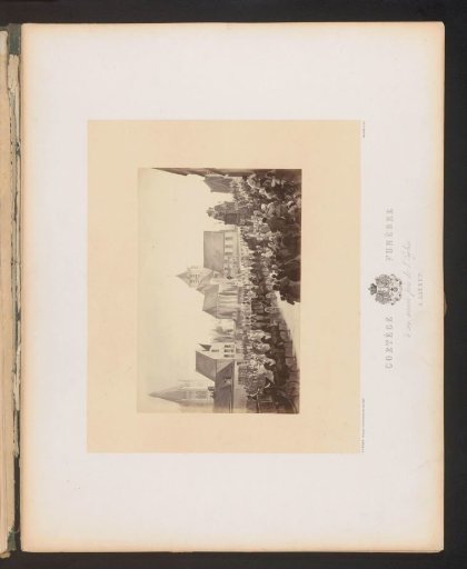 Photographic reproduction of a design for the funeral procession of King Leopold I of Belgium upon arrival at the church in Laken