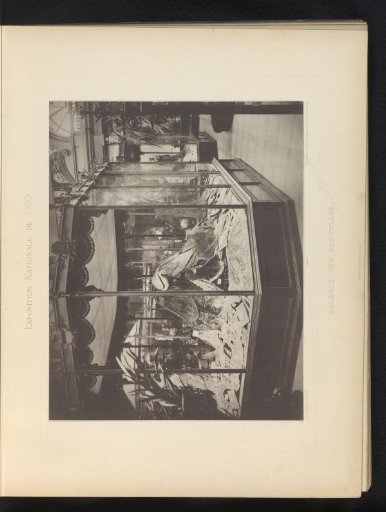 Display of lace objects at the National Exhibition of 1880 in Brussels, Belgium