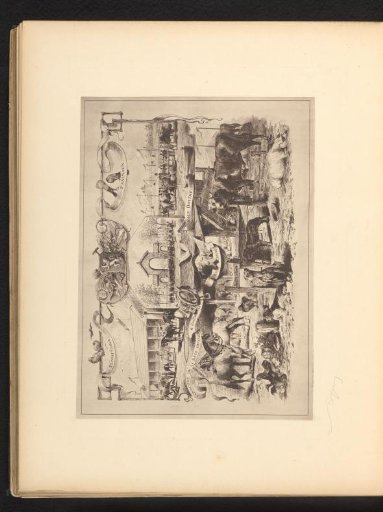 Reproduction of an engraving of various animals shown at the National Exhibition of 1880 in Brussels, by Armand Heins