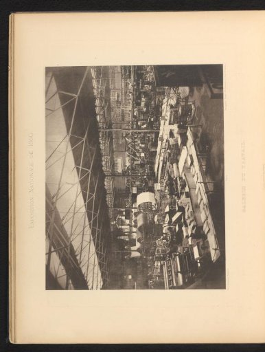 Gallery with crafts at the National Exhibition of 1880 in Brussels, Belgium