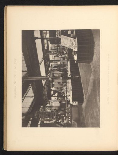 Gallery with crystal and porcelain at the National Exhibition of 1880 in Brussels, Belgium