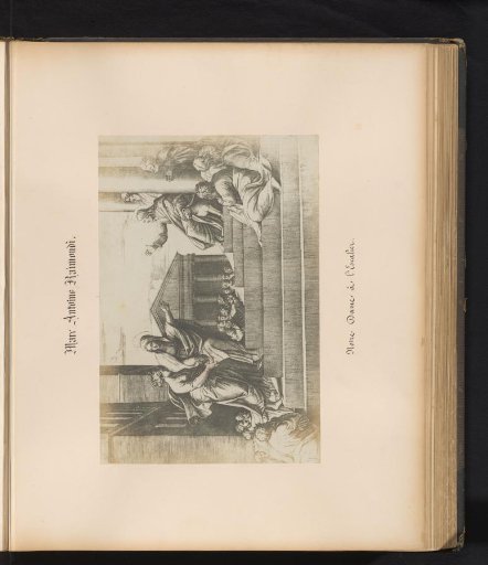 Photographic reproduction of a print of Mary entering the temple by Marcantonio Raimondi