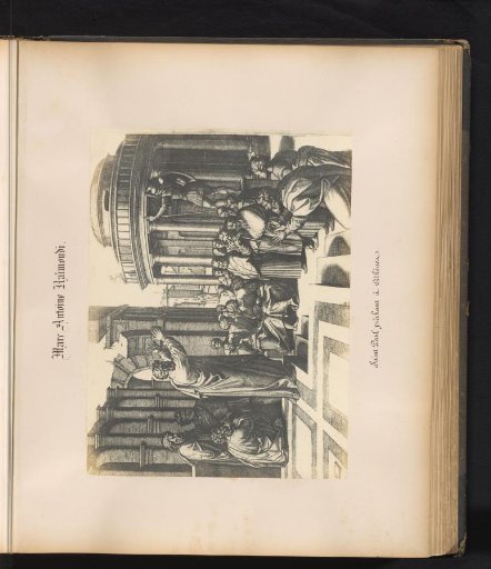 Photographic reproduction of an engraving of Paul preaching in Athens by Marcantonio Raimondi