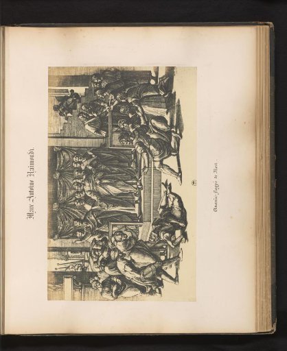 Photographic reproduction of an engraving of the Death of Ananias by Marcantonio Raimondi