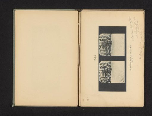 Stereograph of a tram in the Grande rue de la Guillotière