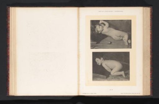 Two images of a reclining nude child