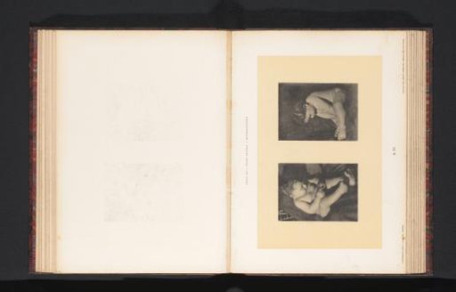 Two images of a seated nude boy