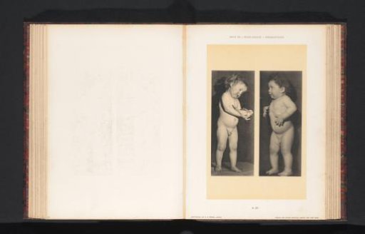 Two images of a standing nude boy