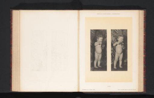 Two images of a standing nude girl with a bunch of grapes