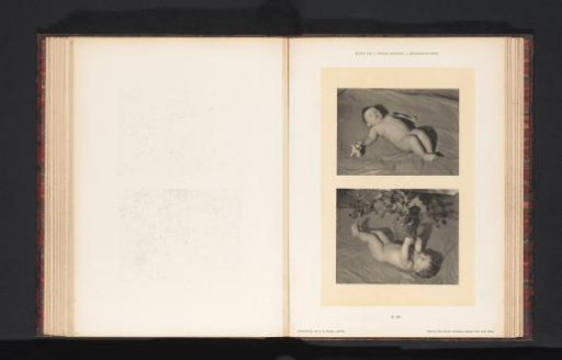 Two images of a reclining nude boy