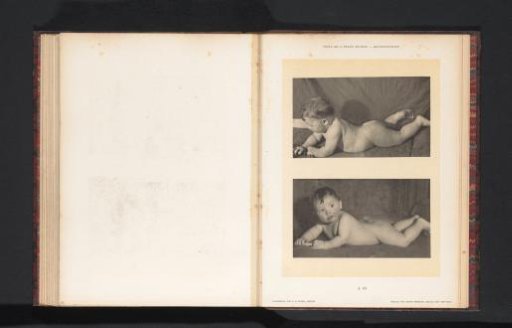 Two images of a reclining nude child