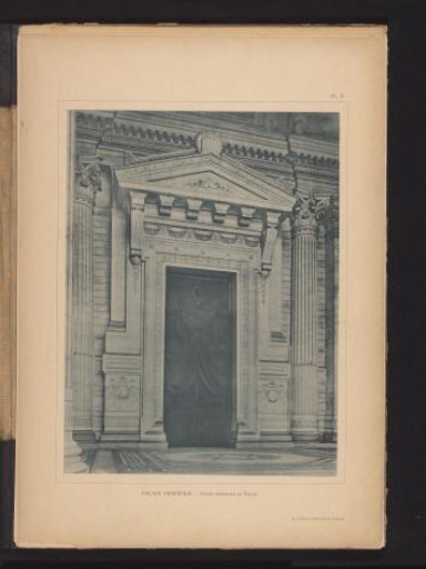 View of the main entrance of the Palace of Justice in Brussels, Belgium