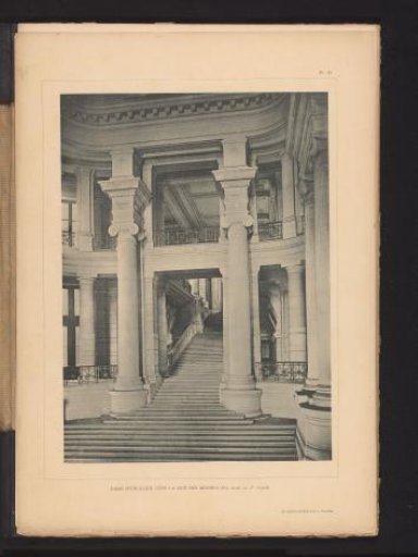 View of the Staircase on the West Side of the Palace of Justice in Brussels, Belgium