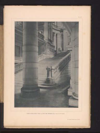 View of the Staircase on the West Side of the Palace of Justice in Brussels, Belgium
