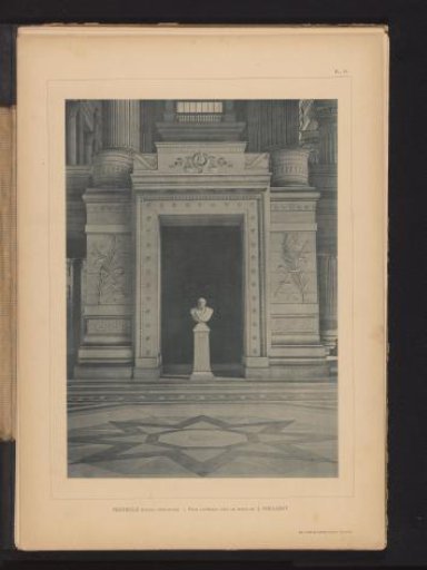 Bust of Joseph Poelaert in the hall of the Palace of Justice in Brussels, Belgium