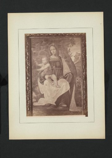 Photographic reproduction of the fresco Madonna del Garofano by Bernardino Luini in the Certosa di Pavia