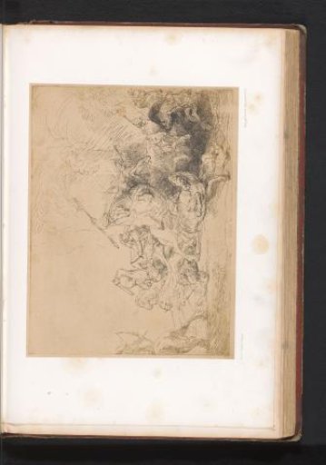 Photographic Reproduction of an Etching of the Great Lion Hunt by Rembrandt van Rijn