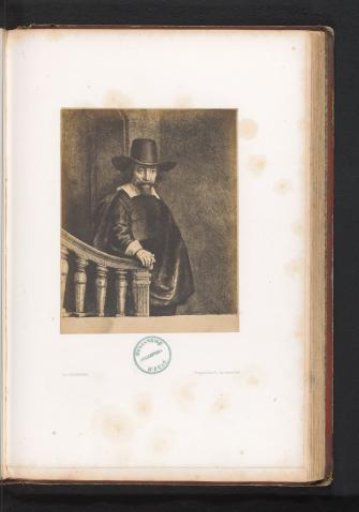 Photographic Reproduction of an Etching of a Portrait of Ephraim Hezekiah Bonus by Rembrandt van Rijn