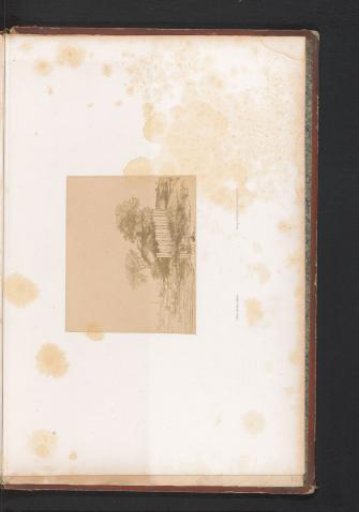 Photographic Reproduction of an Etching of a Farmhouse with a White Plank Fence by Rembrandt van Rijn