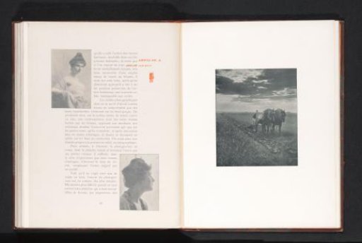 Peasant working in the field with two horses before a plough