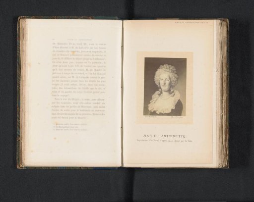 Photographic reproduction of a drawn portrait of Marie Antoinette